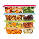 Reusable 3-Compartment Food Containers & Bento Lunch Boxes for School, Work, and Travel by Netrition (Set of 4)