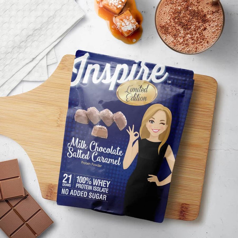 Inspire Milk Chocolate Salted Caramel Protein Powder by Bariatric Eating