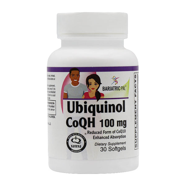 Ubiquinol CoQH Reduced Form of CoQ10 for Enhanced Absorption 100mg - Easy Swallow Softgels by BariatricPal 