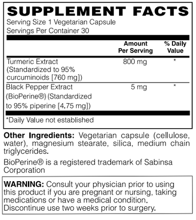 Extra Strength Turmeric 800 mg with BioPerine® by Netrition