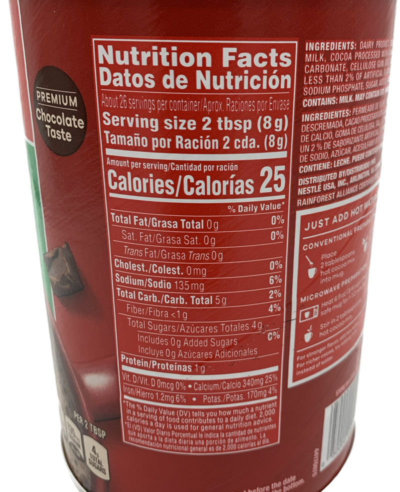 Nestle Zero Added Sugar Hot Cocoa Mix 7.33 oz 