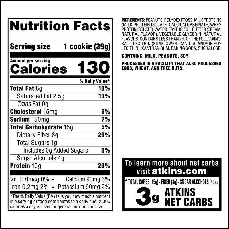 Atkins Nutritionals Snack Protein Cookies (4 cookies)