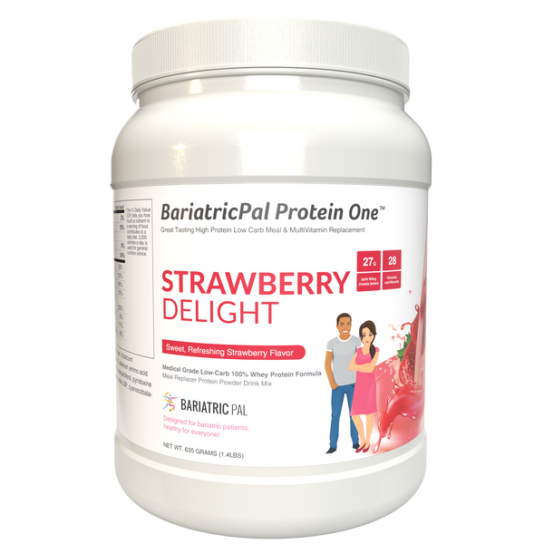 Protein ONE™ Complete Meal Replacement with Multivitamin, Calcium & Iron by BariatricPal - Strawberry Delight (15 Serving Tub)