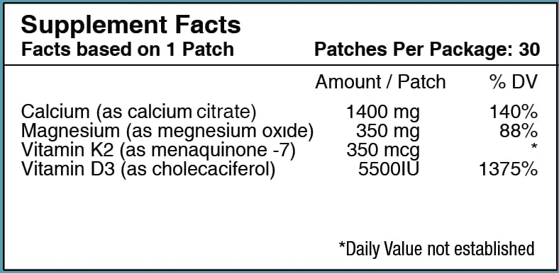 Vitamin D3 Plus Calcium Vitamin Patch by PatchAid