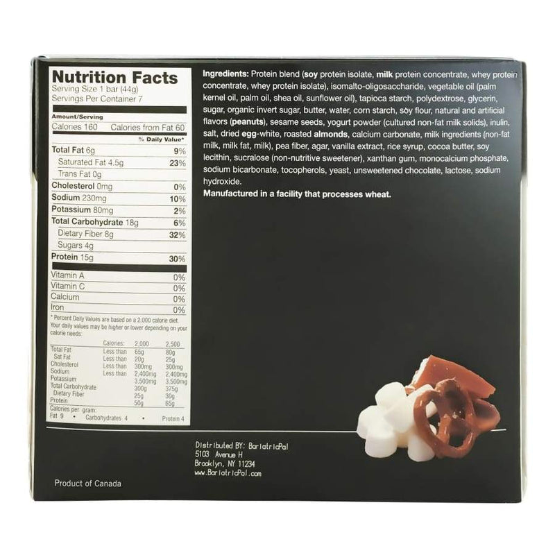 BariatricPal 15g Protein & Fiber Bars - Salted Toffee Pretzel - Protein Bars