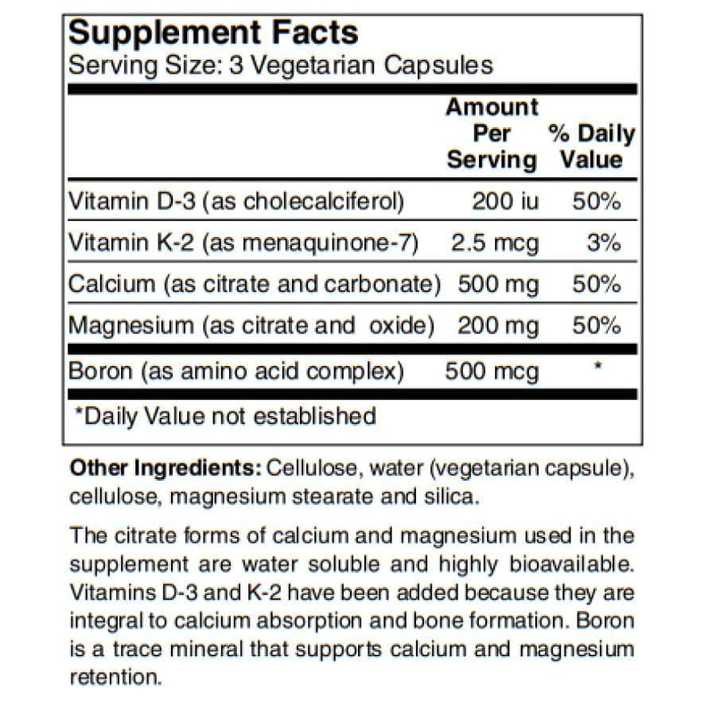 BariatricPal Calcium & Magnesium Vegetarian Capsules with D3, K2, and Boron