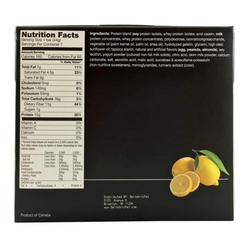 BariatricPal Low Carb Protein & Fiber Bars - Zesty Lemon Crisp - Protein Bars