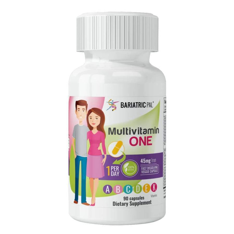 BariatricPal Multivitamin ONE 1 per Day! Bariatric Multivitamin Capsule with 45mg Iron - 3-Month Supply - Multivitamins