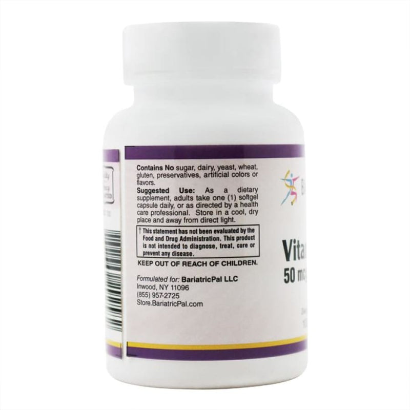 BariatricPal Vitamin D-3 50mcg (2,000 IU) - Easy Swallow Vegetarian Softgels
