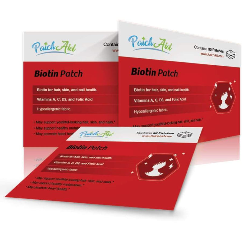 Biotin Plus Vitamin Patch for Hair Skin and Nails by PatchAid - 3-Month Supply - Vitamin Patch