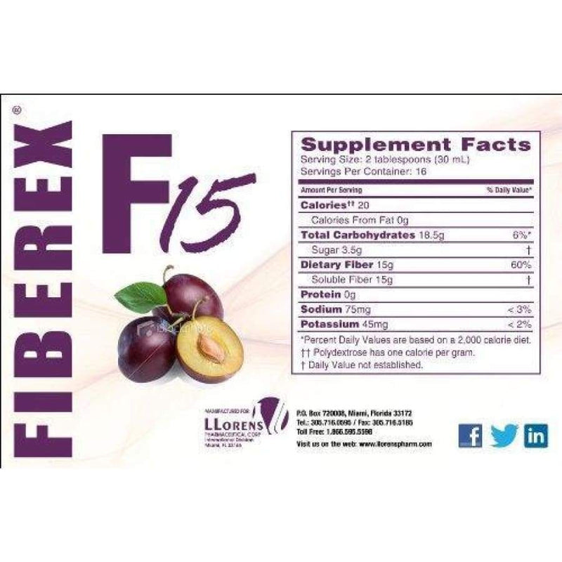 Fiberex Liquid Fiber & Laxative - Natural Prune Flavor (16oz) 