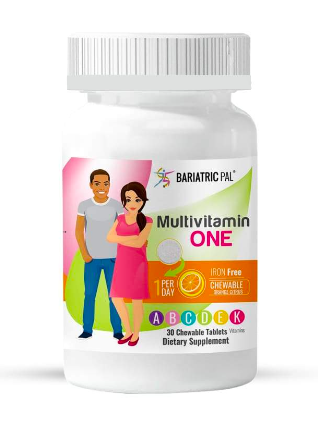 BariatricPal Multivitamin ONE "1 per Day!" Bariatric Multivitamin Chewable & IRON-FREE - Orange  Citrus (NEW!)