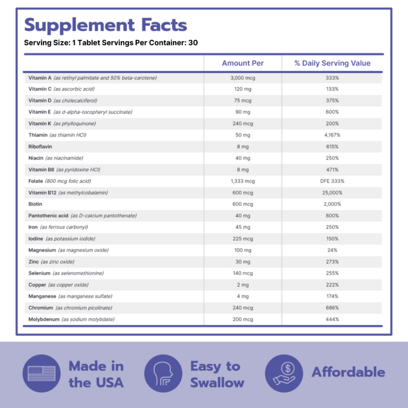 Bari Life Just One Multivitamin with Iron 