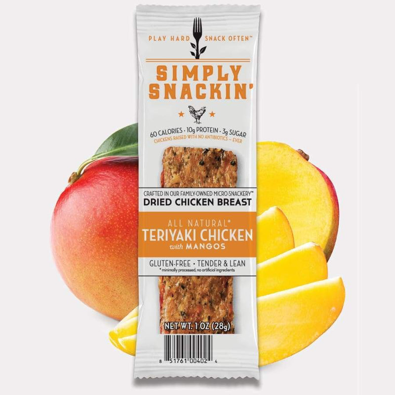 Simply Snackin' Chicken Protein Snack - Teriyaki Chicken Breast with Mangos 