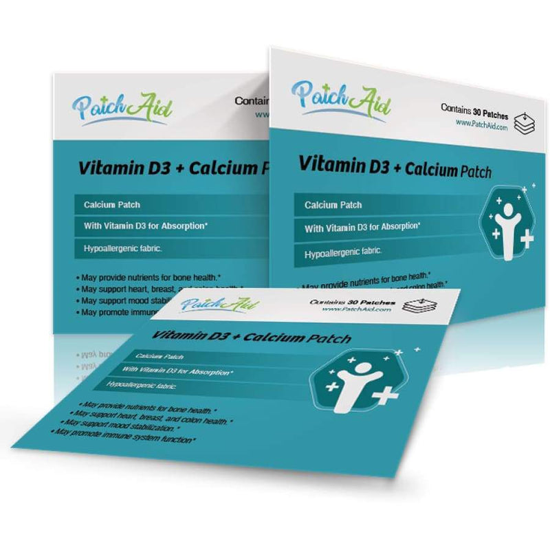 Vitamin D3 Plus Calcium Vitamin Patch by PatchAid - 3-Month Supply - Vitamin Patch
